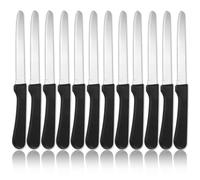ReaNea Juego de 12 cuchillos para carne filo dentado de acero inoxidable con mango ergonómico, Juego de cuchillos para carne de cocina, a prueba de óxido, apto para lavavajillas