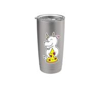 Rebanada de pizza Happy Goat Hugging Vaso térmico de acero inoxidable de doble pared