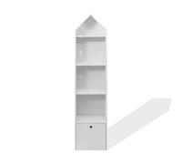 Rebecca Mobili Librería Infantil, estantería para Juguetes, Madera Blanca MDF, 1 cajón 4 estantes para organizar Juegos, Libros y Libros Infantiles - Dimensiones AxANxFON: 154x35x30 cm - Art. RE6731