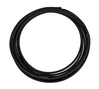 Rebower Silicona Vidrio Fibras Manguito Aislado Cable Protección Tubo - 16 Pies-4mm / Negro