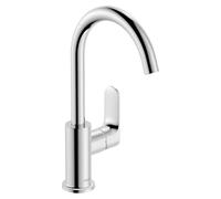 Hansgrohe Grifo para lavabo de pie Rebris S - Monomando, caño giratorio, desagüe, cromo 72536000