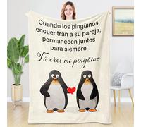 Rebundex Pinguino Regalos para Parejas Regalos Originales para Parejas, Regalo Novio Regalo Novia Regalo Aniversario Pareja, Franela Manta 1.3 × 1.5 m Regalo Pareja Navidad San Valentín