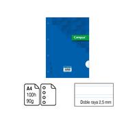 RECAMBIO CAMPUS ORIGINAL TAMAÑO A4 recambio de cuaderno de hojas sueltas 100 Hojas con 4 Taladros. 90 G. Cuadricula 3 Mm/Cuadricula 4 Mm/Doble Raya 2,5 Mm/Horizontal/Liso a elegir