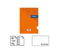 RECAMBIO CAMPUS ORIGINAL TAMAÑO A4 recambio de cuaderno de hojas sueltas 100 Hojas con 4 Taladros. 90 G. Cuadricula 3 Mm/Cuadricula 4 Mm/Doble Raya 2,5 Mm/Horizontal/Liso a elegir