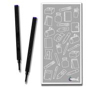 Recambio de bolígrafo mediano de 0,7 mm, compatible con recambios de bolígrafo Schmidt 888 y otros bolígrafos, elige color y cantidad con sobre Tinte Ink (azul, 2)