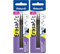 Recambio de Bolígrafo Universal Borrable, Tinta Negra, Punta M Indeformable de 0,7 mm, Tinta de Gel Ultra Deslizante, 2 Piezas (Paquete de 2)