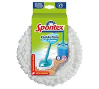 Recambio de cabezal de mopa giratoria Spontex Full Action Corner System Llega a todos los rincones Fácil sistema de escurrido y aclarado con giro de 360° Limpia suelos laminados, de madera y baldosas
