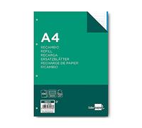 Liderpapel Recambio A4 100 hojas 100 g/m² cuadro 5 mm 4 taladros bandas de 5 colores