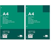 RECAMBIO LIDERPAPEL A4 100 HOJAS 100 G/M2 RAYADO HORIZONTAL 4 TALADROS BANDAS DE 5 COLORES (Paquete de 2)