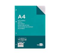 Liderpapel Recambio para archivador A4 100 hojas 100 g/m2 cuadriculado 4 mm con margen 4 taladros