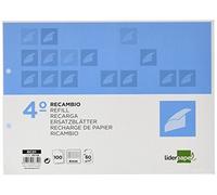 Recambio Liderpapel RC01 Cuarto Apaisado 100 H 2Tca-01 Cuadro 4 Mm 2 Taladros Con Margen