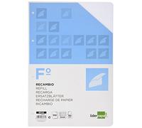 Recambio Liderpapel RF03 Folio 100 H 4Tf-06 Cuadro 3 Mm 4 Taladros Con Margen