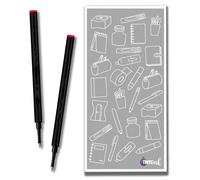 Recambio mediano de 0,7 mm, compatible con recambios de bolígrafo Schmidt 888 y otros bolígrafos, elige color y cantidad con sobre Tinte Ink (rojo, 2)