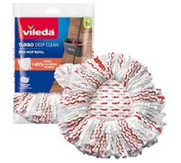Recambio Original Vileda Turbo Deep Clean, 1ud, Compatible con Todos Sistemas de Fregona Giratoria Vileda Turbo, hasta 40 % más Rendimiento de Limpieza, para Todas Superficies de Suelos Duro