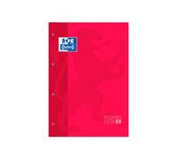 RECAMBIO OXFORD COLOR 1 ROJO DIN A4+ 80 HOJAS 90 GR CUADRO 5 MM 4 TALADROS