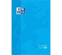 RECAMBIO OXFORD COLOR 1 TURQUESA DIN A4+ 80 HOJAS 90 GR CUADRO 5 MM 4 TALADROS