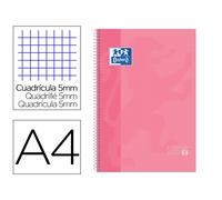 Recambio Oxford European Book 1 - espiral y tapa de cartón duro - 80 hojas dinA4 - papel 90 gramos - cuadricula 5x5 - optik papel y write & erase pizarra blanca Pink