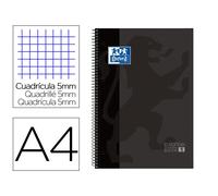Recambio Oxford European Book 1 - espiral y tapa de cartón duro - 80 hojas dinA4 - papel 90 gramos - cuadricula 5x5 - optik papel y write & erase pizarra blanca Black