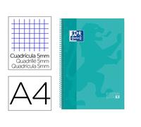 Recambio Oxford European Book 1 - espiral y tapa de cartón duro - 80 hojas dinA4 - papel 90 gramos - cuadricula 5x5 - optik papel y write & erase pizarra blanca Mint