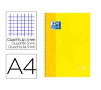 Recambio Oxford European Book 1 - espiral y tapa de cartón duro - 80 hojas dinA4 - papel 90 gramos - cuadricula 5x5 - optik papel y write & erase pizarra blanca Yellow