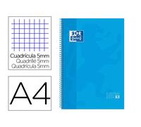 Recambio Oxford European Book 1 - espiral y tapa de cartón duro - 80 hojas dinA4 - papel 90 gramos - cuadricula 5x5 - optik papel y write & erase pizarra blanca Blue