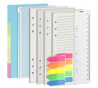 Recambio para planificador A6 con separador de papel y regalo, rellenable para Filofax, Harfia, 6 anillas, punto, línea, rejilla, normal, 80 hojas/160 páginas para grosor premium de 100 g/m²
