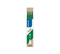 Recambio Pilot Frixion Ball boligrafo borrable en pack de 3 unidades por color - Disponible en cuatro colores: azul, negro, rojo y verde - Ideal para uso escolar Green