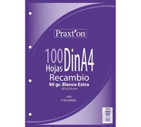 Recambio PRAXTON Din-A4 100H 4T 90 gr. Liso