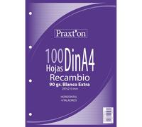 Recambio PRAXTON Din-A4 100H 4T 90 gr. Raya Horizontal