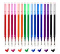 Recambios de tinta borrable de colores, 16 unidades, con tinta borrable en 8 colores, tinta de gel, tinta borrable, tinta de gel borrable, adecuado para borradores, notas y dibujos (0,7 mm)