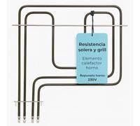 RECAMBIOS DREYMA Resistencia Solera y Grill Horno 1500W 1100W 230V Tubular Acero Montaje Faston Barra Guia Calor Uniforme Instalacion Rapida Compatible con TEKA BOSCH BALAY Repuesto Solido
