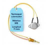 RECAMBIOS DREYMA termopar 810005864 con termostato y limitador para Calentador 10l Longitud 71mm metrica m8 Compatible con Fagor Cointra Edesa Kit Seguridad Llama piloto Repuesto Profesional