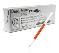 Recambios Pentel EnerGel LR7 para bolígrafos de gel de 0,7 mm, color naranja (12 unidades)