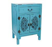 Recibidor de madera 1 cajon y 2 puertas azul de 48x32x75 cm