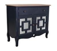 Recibidor exótico de madera en negro con 2 puertas y 1 cajón de 83x32x72 cm