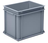Recipiente apilable euronorma de polipropileno (PP) carga máx. 20 kg, gris plateado
