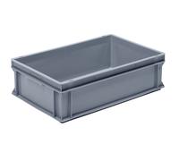 Recipiente apilable euronorma de polipropileno (PP) carga máx. 20 kg, gris plateado
