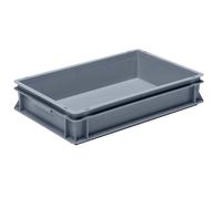 Recipiente apilable euronorma de polipropileno (PP) carga máx. 20 kg, gris plateado