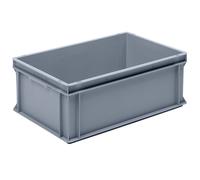 Recipiente apilable euronorma de polipropileno (PP) carga máx. 20 kg, gris plateado