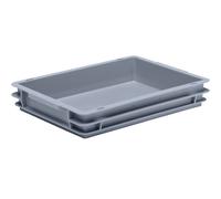 Recipiente apilable euronorma de polipropileno (PP) carga máx. 20 kg, gris plateado