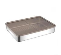 Recipiente cuadrado de acero inoxidable 304 para almacenamiento de | Acero inoxidable 304, diseño profundo, resistente a la corrosión, para almacenamiento, parrilla, drenaje