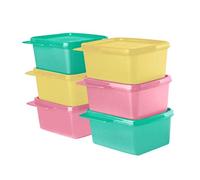 Recipiente cuadrado para refrigerador Tupperware Keep Tab 500 ml, juego de 6 piezas