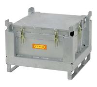 Recipiente de acero para recogida y transporte de baterías CEMO, capacidad 120 l, homologación UN
