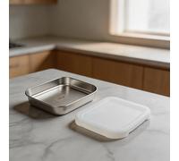 Recipiente de almacenamiento de alimentos de acero inoxidable con tapa de silicona 316, caja cuadrada hermética para horno y lavavajillas, ideal para preparación de comidas
