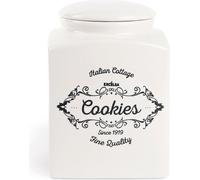 Recipiente de cerámica para galletas, blanco, de 3 litros, apto para lavavajillas