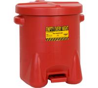 Recipiente de seguridad de PE para la eliminación de sustancias agresivas Justrite, capacidad 53 l, con pedal