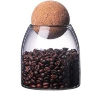 Recipiente hermético Unyqoos® de 550 ml: Fabricado en vidrio de borosilicato con tapa de corcho natural, con un 92% de transparencia, ideal para especias, café, azúcar y galletas