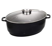 Recipiente ovalado para horno, de aluminio fundido, 43 cm, color negro, marca Baumalu, modelo 382931