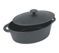 Recipiente ovalado para horno, de hierro fundido esmaltado, de 37 cm, con capacidad de 9 litros, color