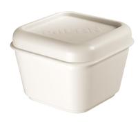 RECIPIENTE PARA ALIMENTOS CUADRADO 0,33L TAPA BLANCA MILAN